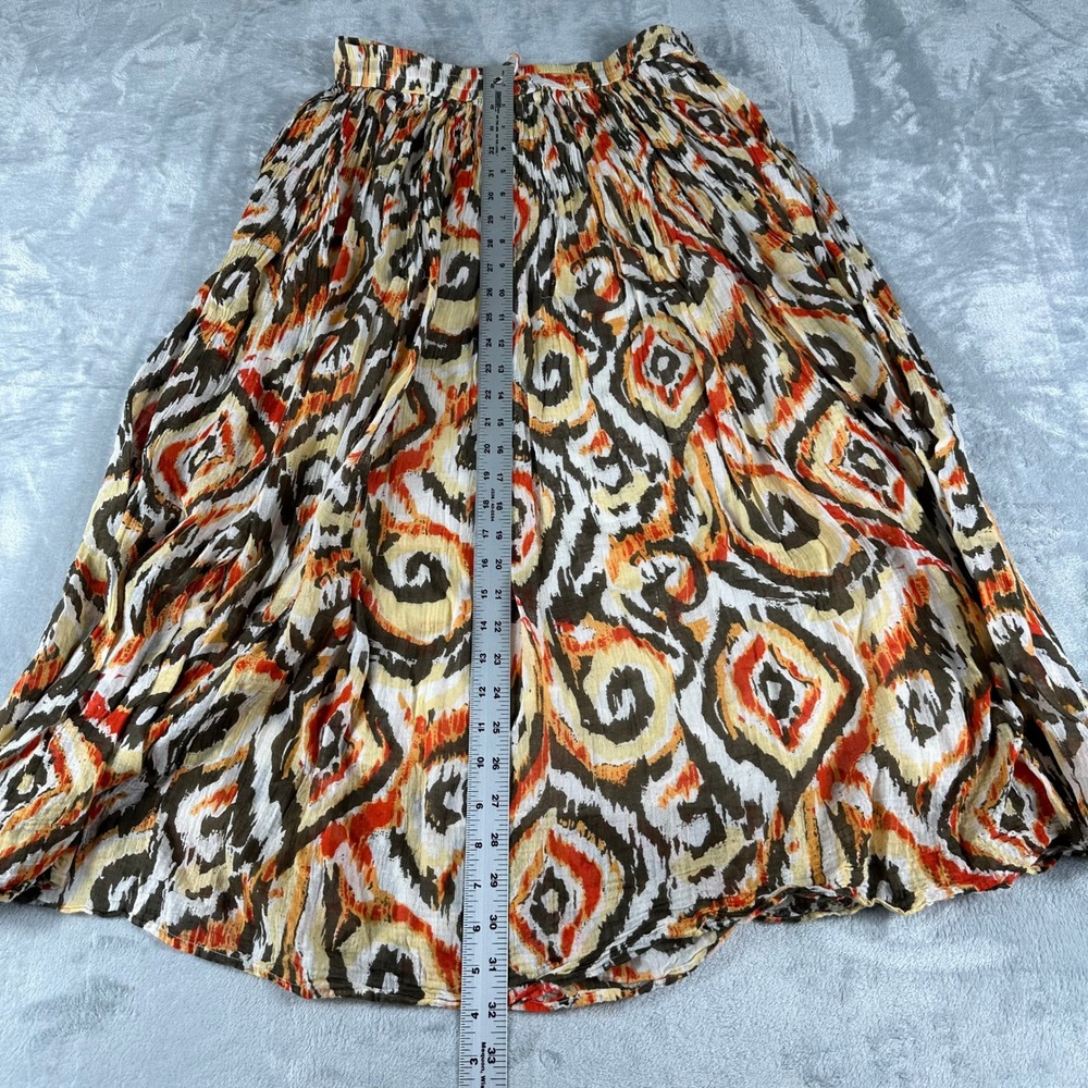 Studio West Maxi Skirt Women S Multicolor Boho Ikat Cotton Flowy Festival Hippie - Picture 5 of 5